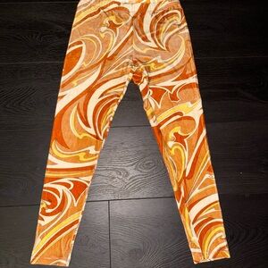 Emilio Pucci Orange and Yellow Swirl Leggings
